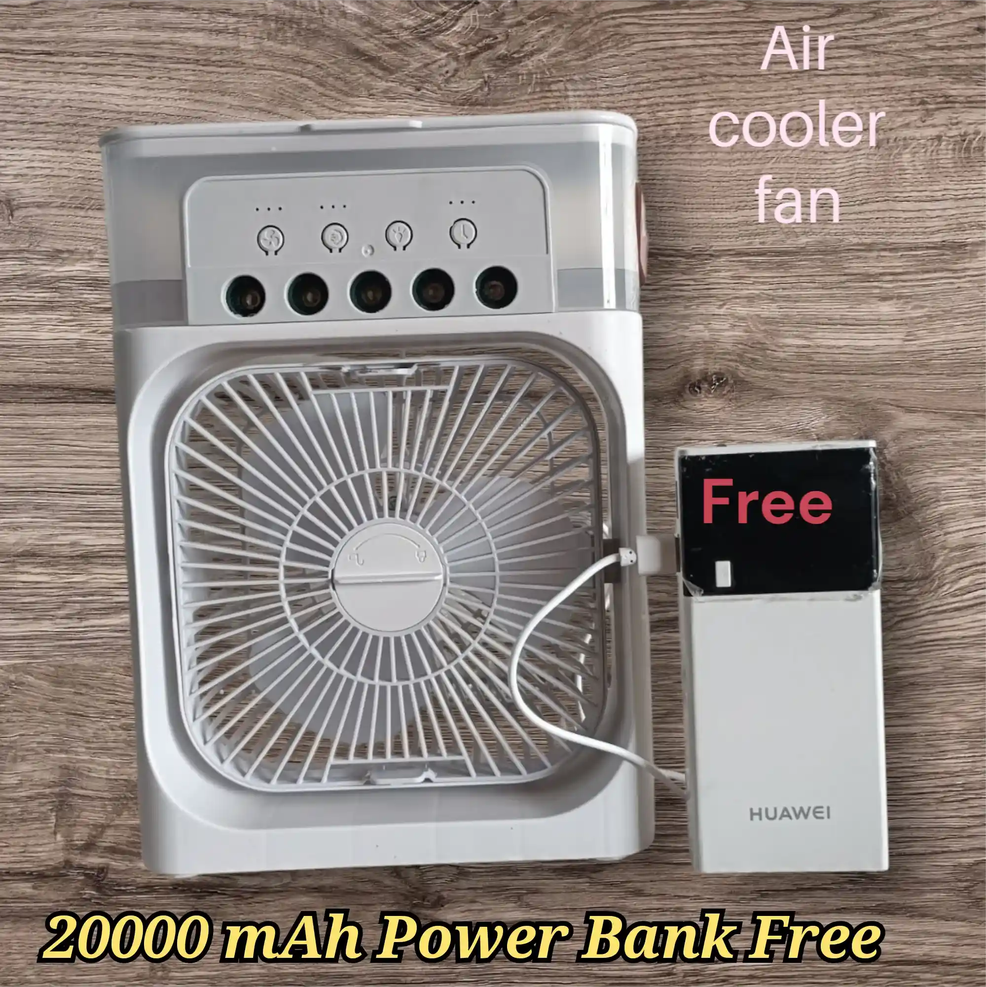 Air Cooler Fan +power Bank Combo Pakage