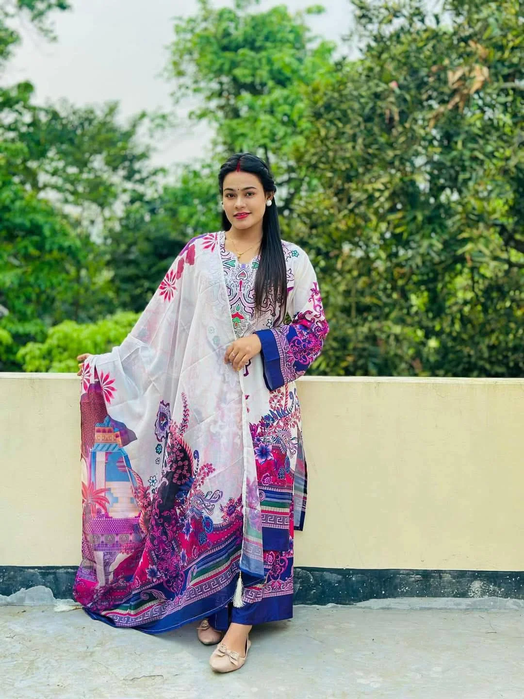 Dubai Silk Digital Print 3-Piece Set