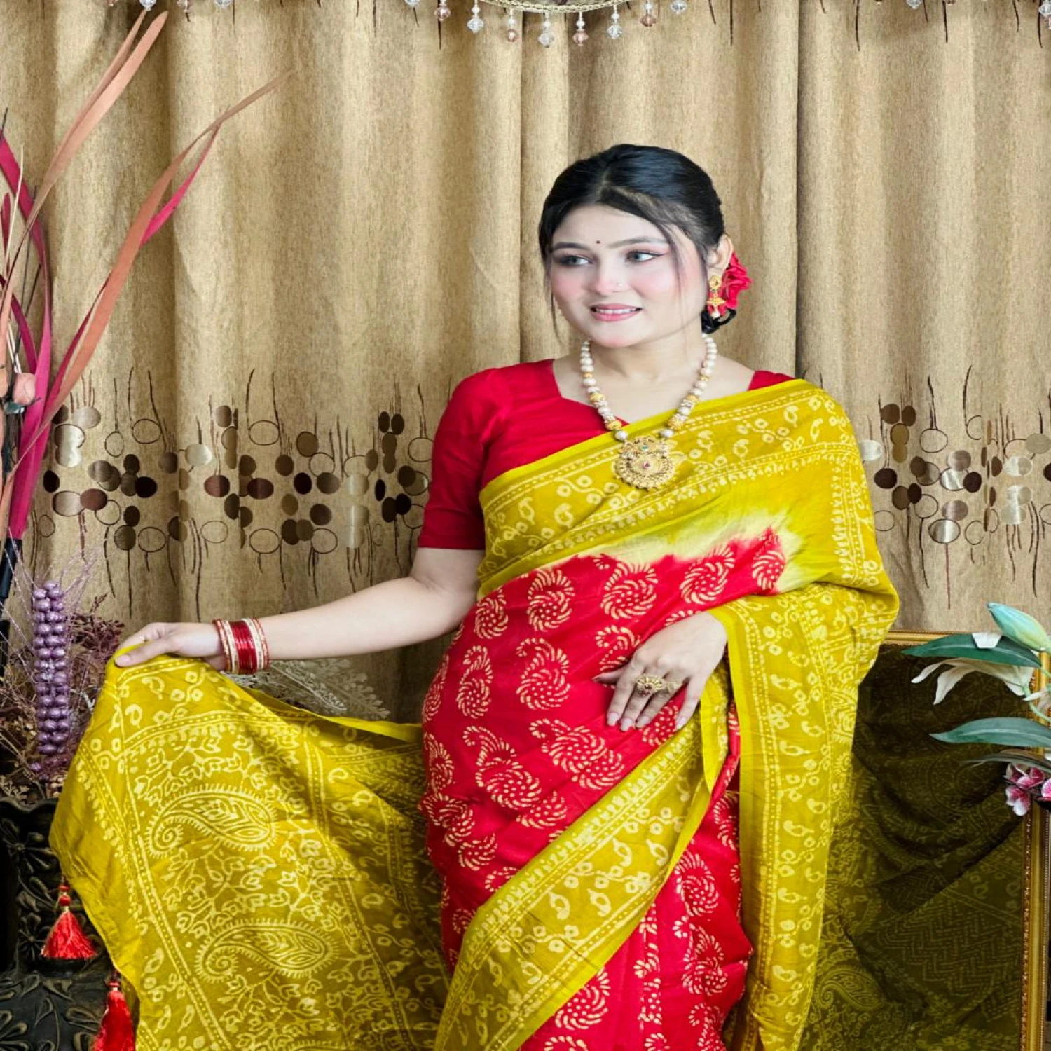 পূজার জন্য একদম পারফেক্ট টার্সেল সিল্ক শাড়ি!