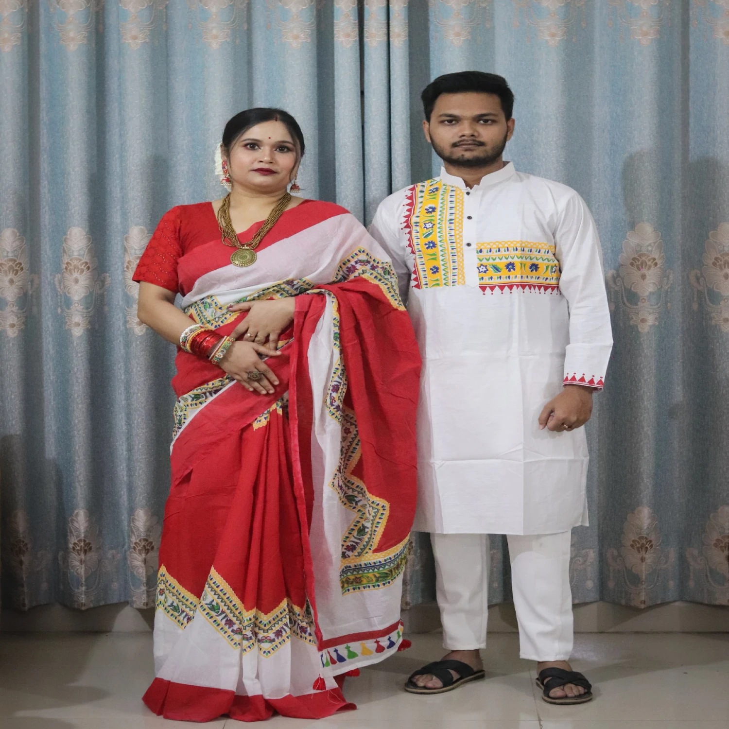 লাল-সাদা কাপল ড্রেস কালেকশন